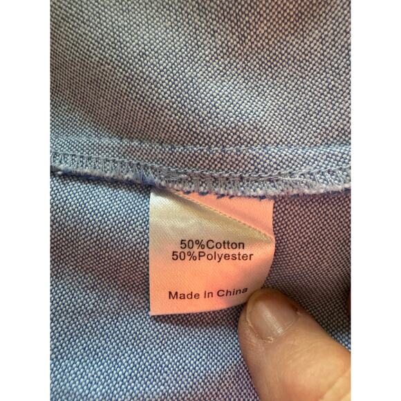 Tuckernuck Oxford Sleeveless Ruffle Blue Shirt Dress Medium Collar button down - Picture 10 of 12